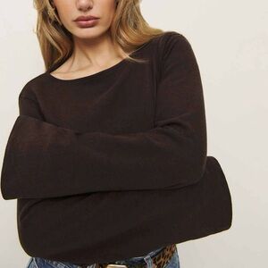 Reformation Eternity Knit Top Sweater; Color Mole, Size S